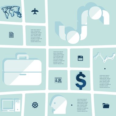 iş düz Infographic