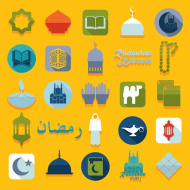 Düz simgeler: Ramazan Kareem