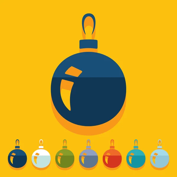 Design plat : boule de Noël — Image vectorielle