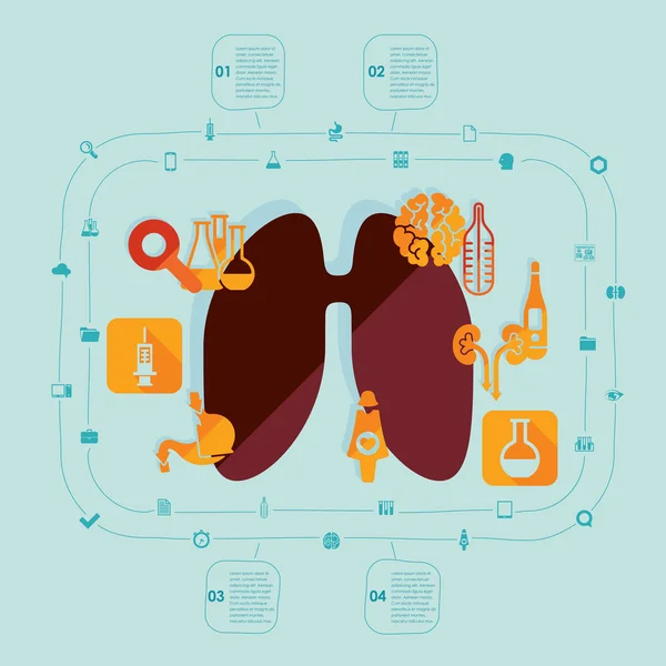 Infographie médicale plate — Image vectorielle