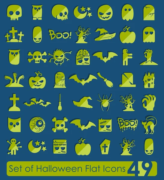 Conjunto de iconos planos de Halloween — Archivo Imágenes Vectoriales
