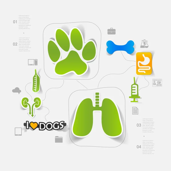 Veterinaire sticker infographic — Stockvector