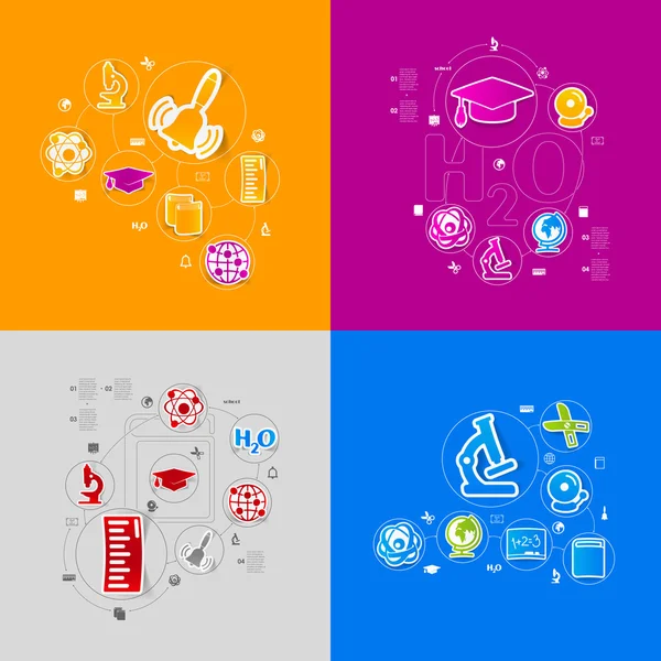 Utbildning klistermärke infographic — Stock vektor