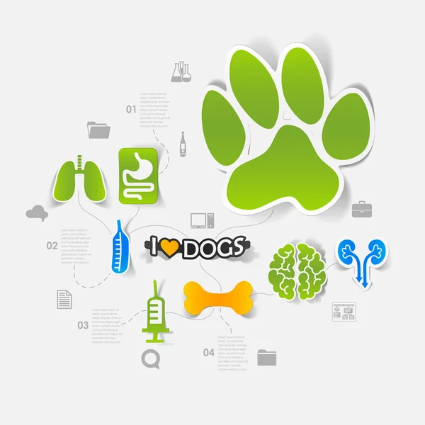 Adesivo veterinario infografica — Vettoriale Stock