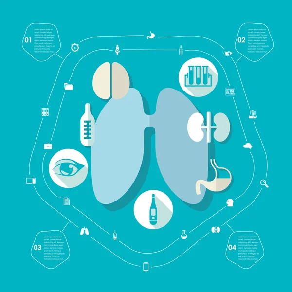 Infographie médicale plate — Image vectorielle