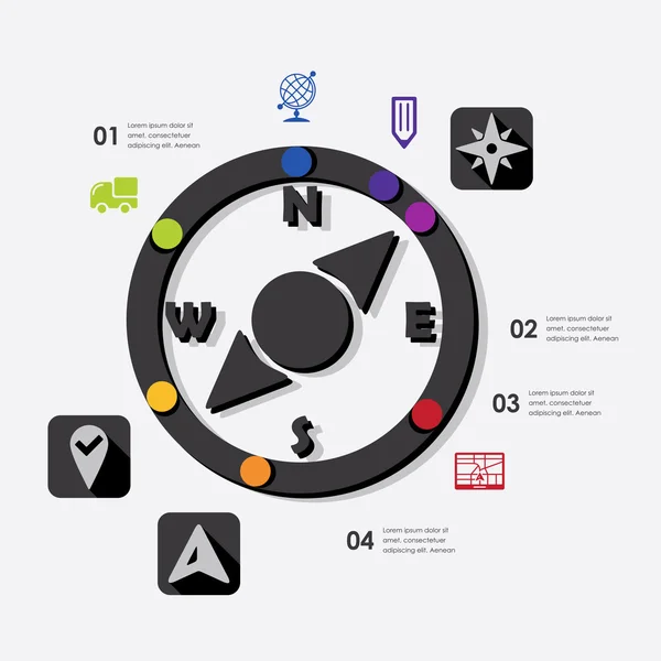 Infográfico de navegação — Vetor de Stock