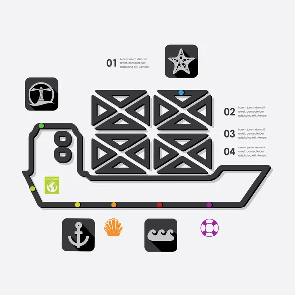 Infográfico de caminhões marítimos — Vetor de Stock