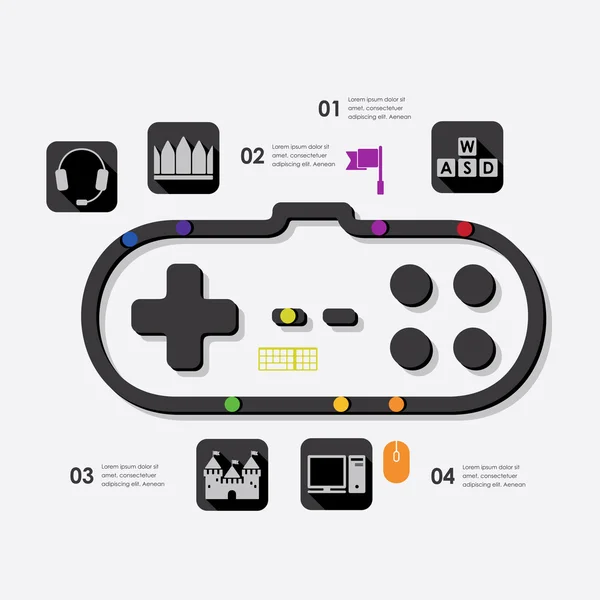 Infográfico do jogo — Vetor de Stock