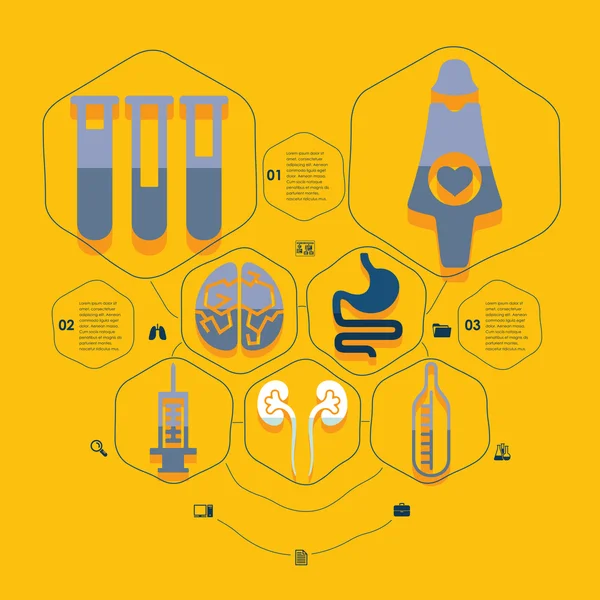 Infographie médicale plate — Image vectorielle