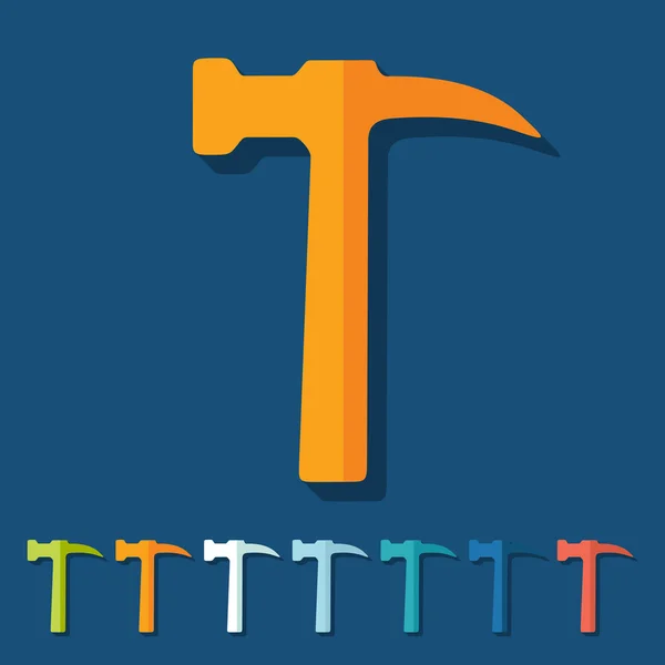 Flat design: hammer — Stock Vector