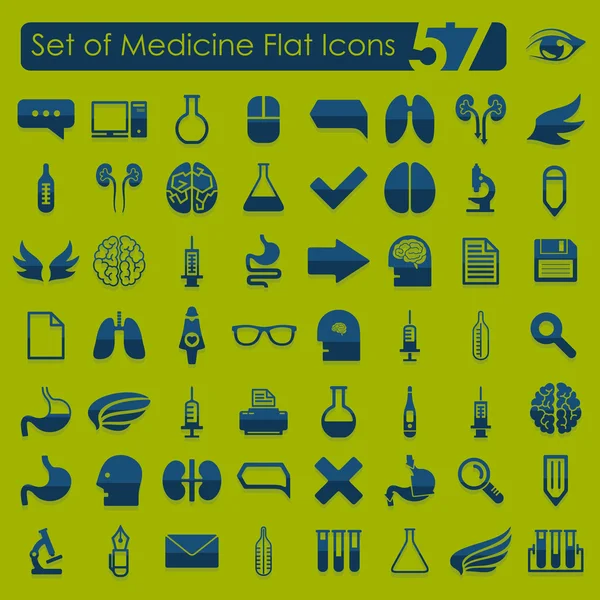 Conjunto de iconos planos médicos — Vector de stock