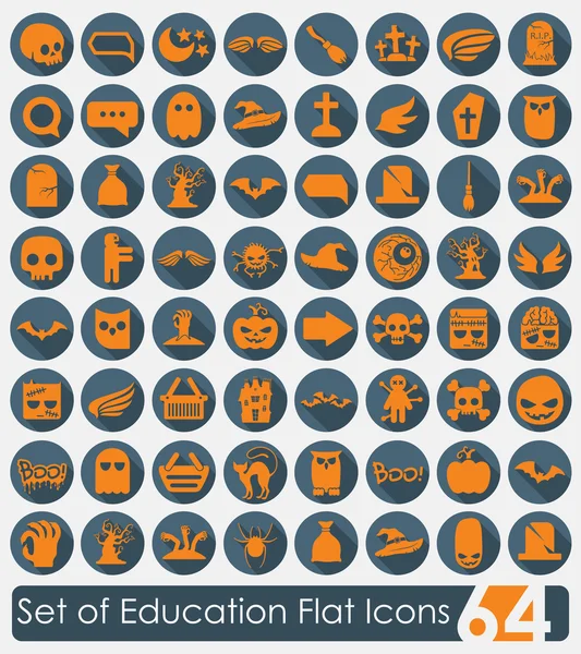 Conjunto de iconos planos de educación — Vector de stock