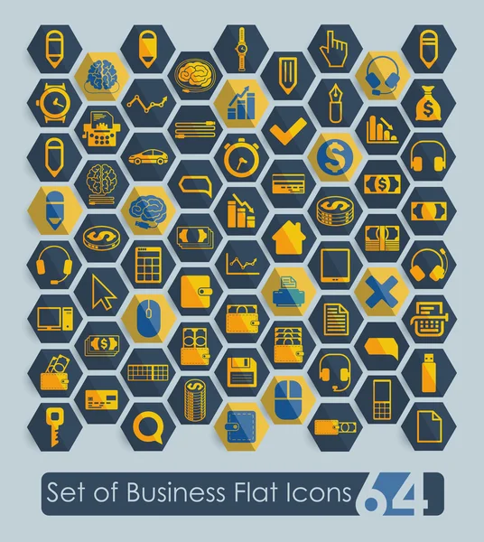 Set of business flat icons — Stock Vector