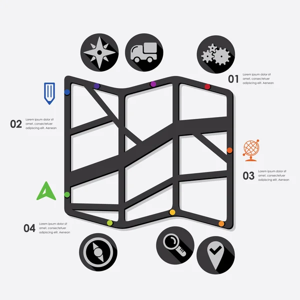 Navigazione infografica — Vettoriale Stock