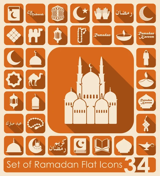 Icônes plates du Ramadan — Image vectorielle