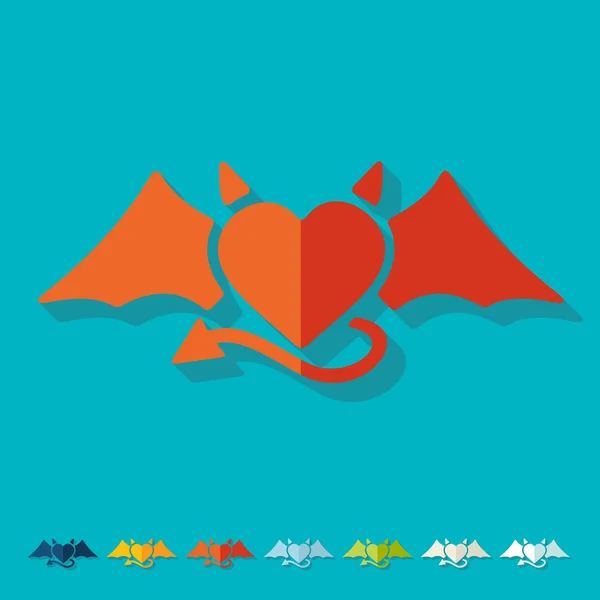 Corazón diablo — Vector de stock