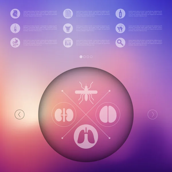 Veterinärmedicinska infographic på suddig bakgrund — Stock vektor