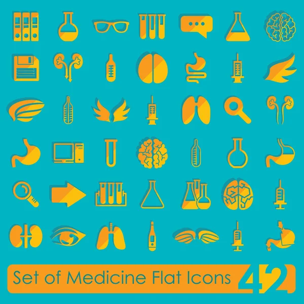 Iconos planos médicos — Vector de stock