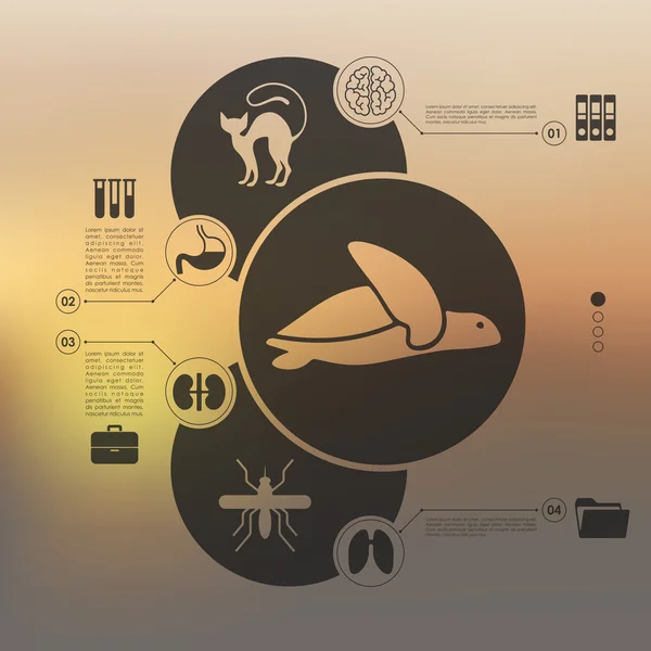 Infographie vétérinaire sur fond flou — Image vectorielle