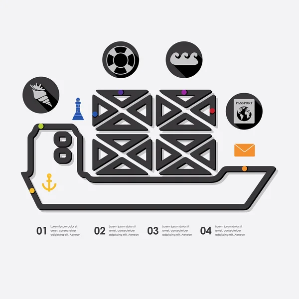 Infográfico de caminhões marítimos — Vetor de Stock