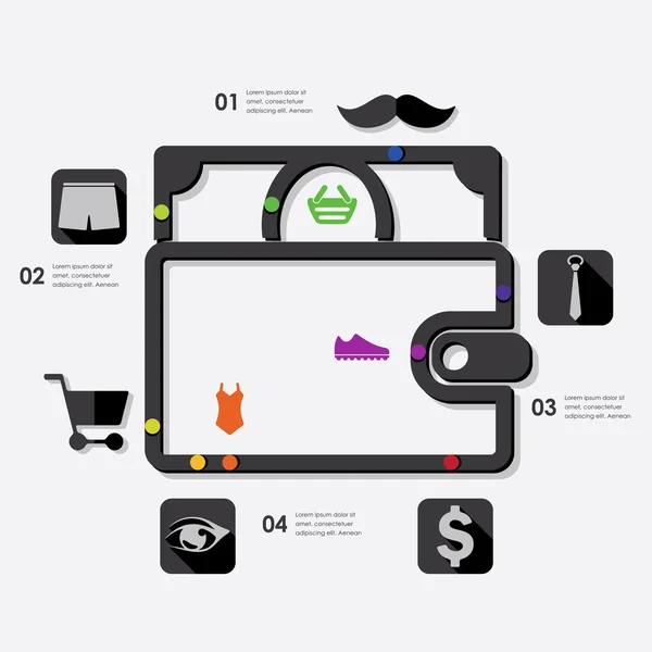 플랫 패션 infographic — 스톡 벡터