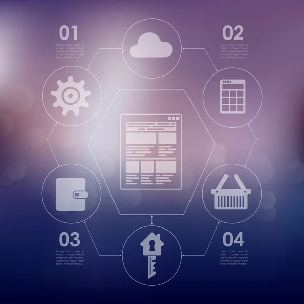 Zakelijke infographic op onscherpe achtergrond — Stockvector