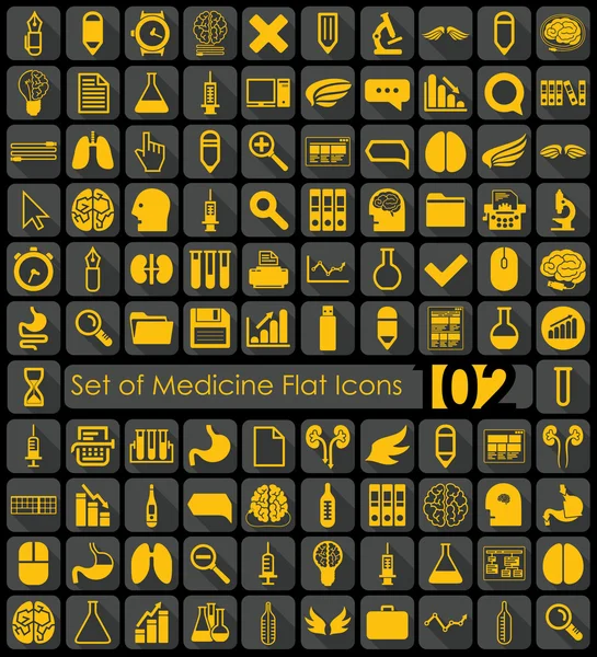 Iconos planos médicos — Vector de stock