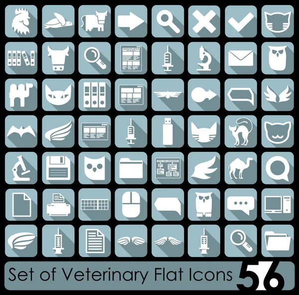 Iconos planos veterinarios — Vector de stock