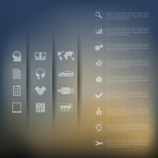 Infográfico de negócios em fundo embaçado — Vetor de Stock