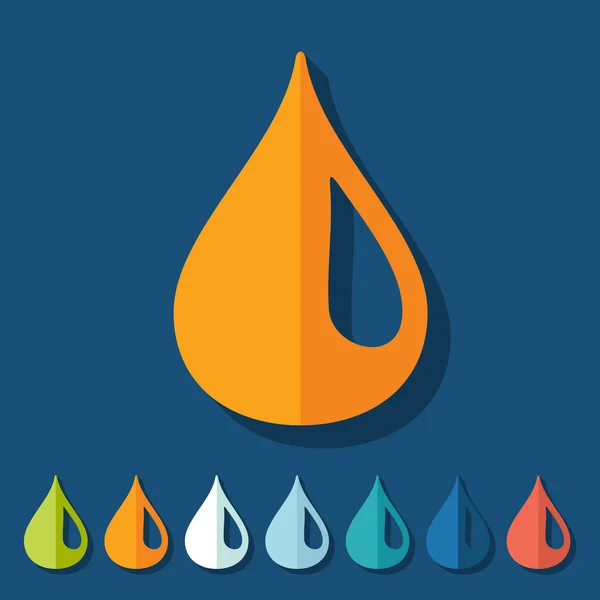 平的水液滴设计 — 图库矢量图片