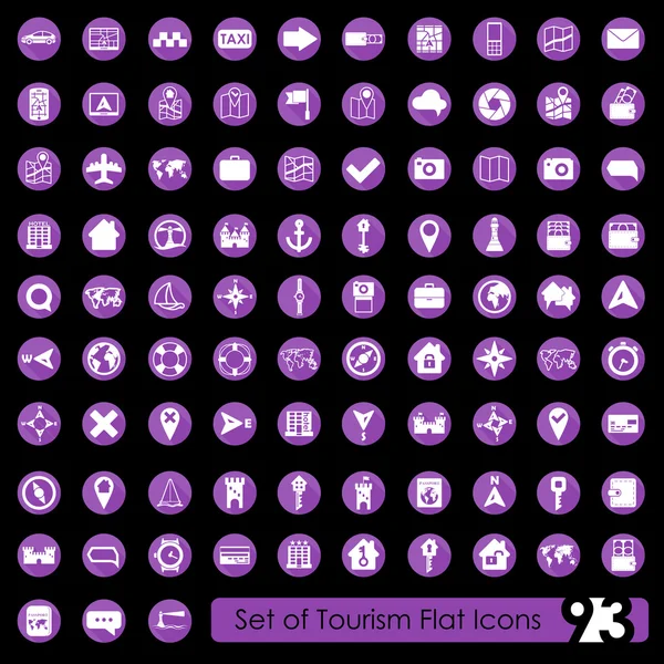 Tourisme icônes plates — Image vectorielle