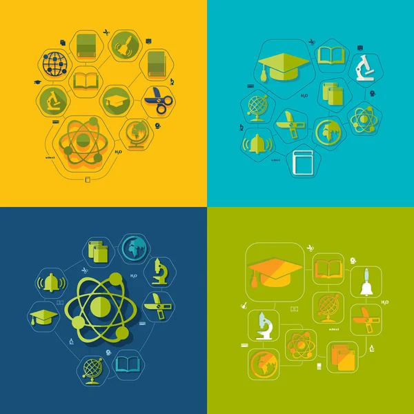 Infographie de l'enseignement plat — Image vectorielle