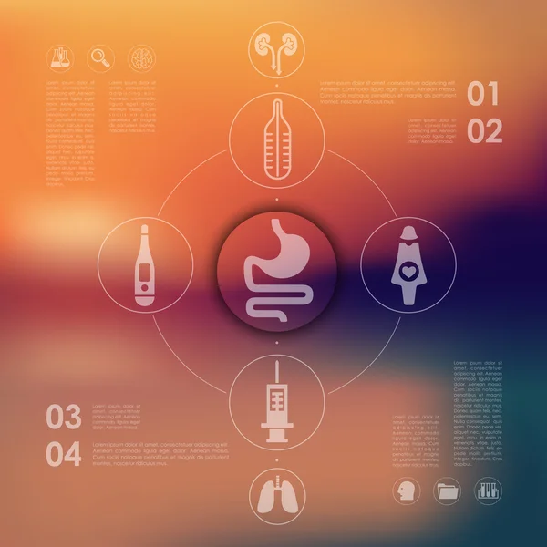 Medicinska infographic på suddig bakgrund — Stock vektor