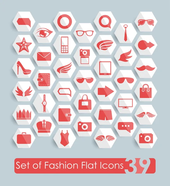 Iconos planos de moda — Vector de stock