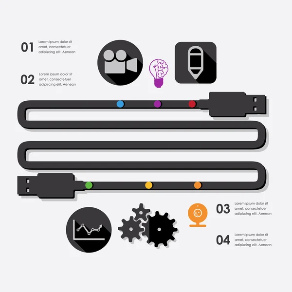 Infográfico de tecnologia — Vetor de Stock