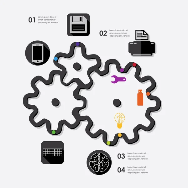 Teknoloji Infographic — Stok Vektör