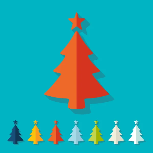 Design dell'albero di Natale piatto — Vettoriale Stock