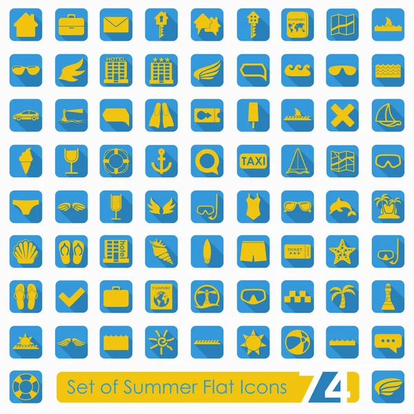 Zomer plat pictogrammen — Stockvector