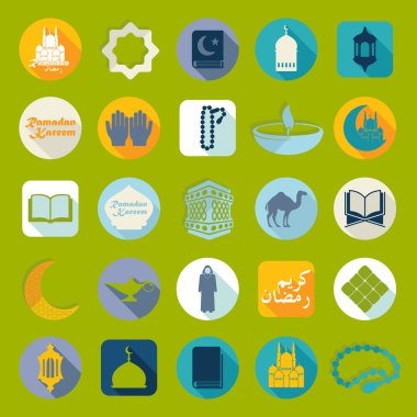Düz simgeler kümesi Ramazan Kareem