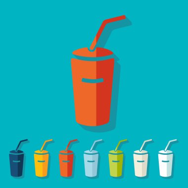 Soda düz tasarım simgeler su bardağı