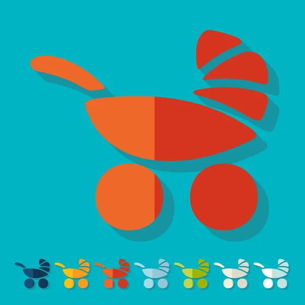 Baby buggy's platte ontwerp pictogrammen — Stockvector