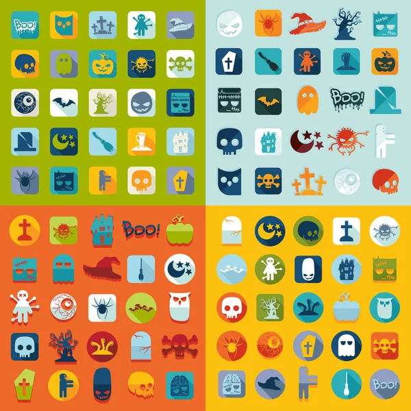 Set of halloween icons — Stock Vector