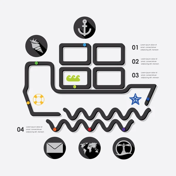 Denizcilik Taşımacılık Infographic — Stok Vektör