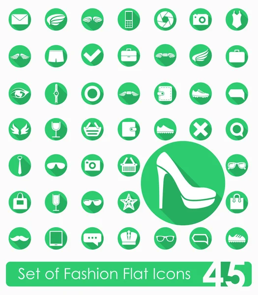 Conjunto de ícones de moda plana — Vetor de Stock