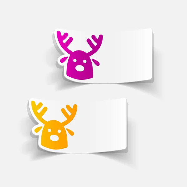 Ciervos de Navidad en diseño realista — Vector de stock
