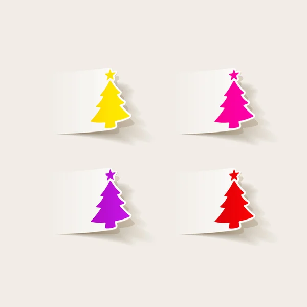 Christmas trees in realistic design — Stock Vector