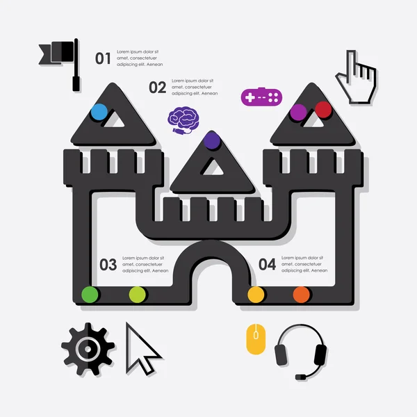 Joc infografic — Vector de stoc