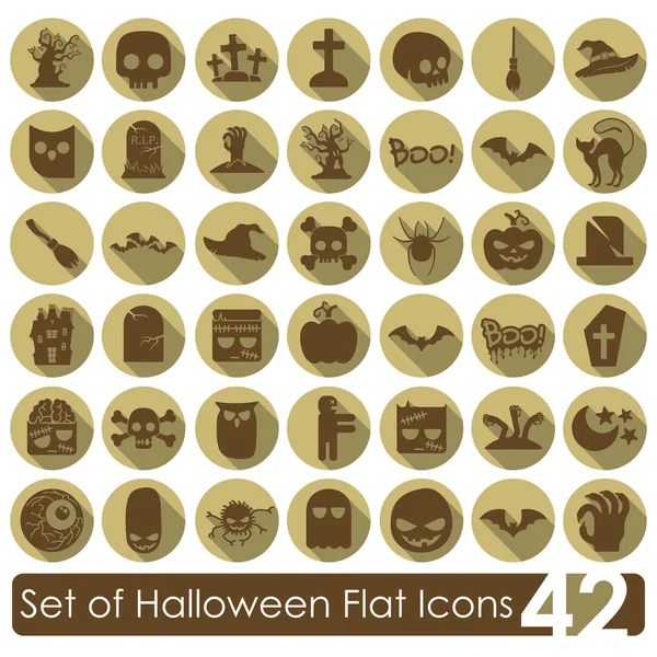 Conjunto de iconos planos de Halloween — Archivo Imágenes Vectoriales