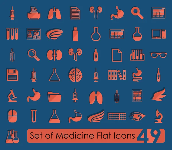 Set van medische plat pictogrammen — Stockvector