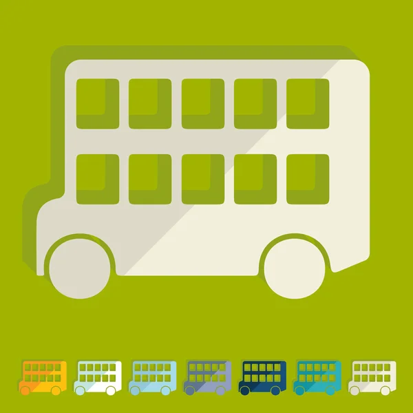 Autobus icone di design piatto — Vettoriale Stock